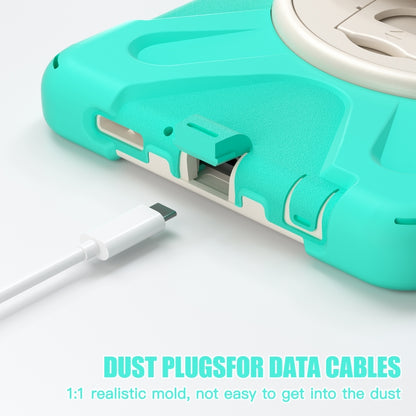 For Samsung Galaxy Tab A9+ / Tab 11+ Rotatable Kickstand Grip Heavy Duty Hard Rugged Tablet Case(Green) by bashfashion