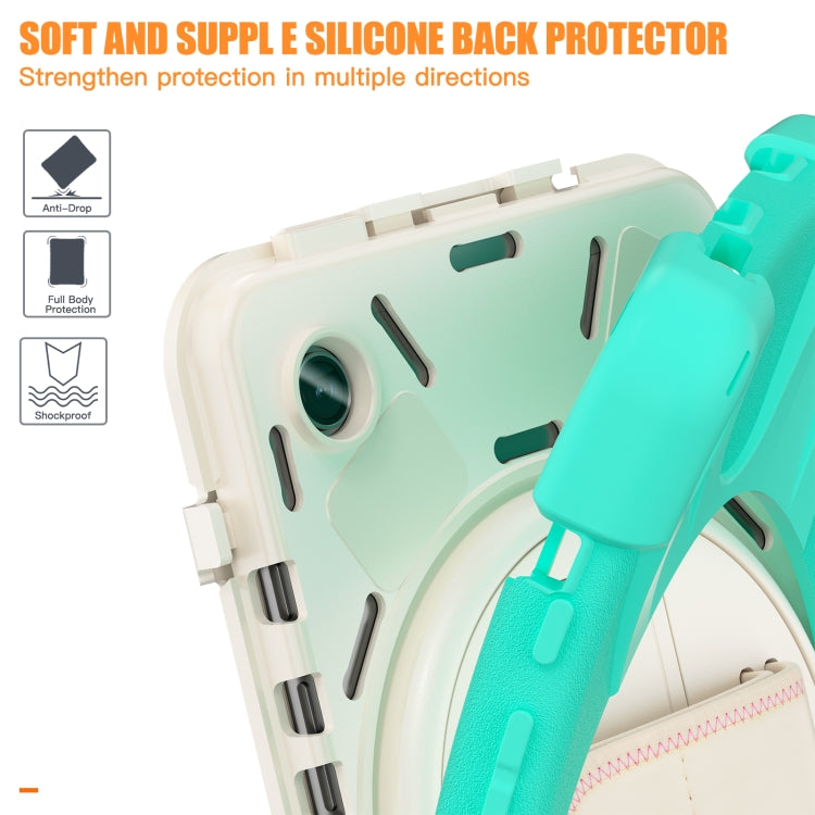 For Samsung Galaxy Tab A9+ / Tab 11+ Rotatable Kickstand Grip Heavy Duty Hard Rugged Tablet Case(Green) by bashfashion