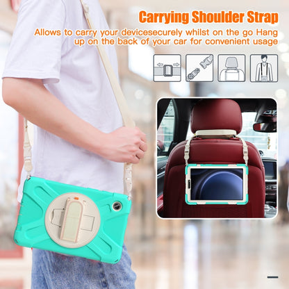 For Samsung Galaxy Tab A9+ / Tab 11+ Rotatable Kickstand Grip Heavy Duty Hard Rugged Tablet Case(Green) by bashfashion