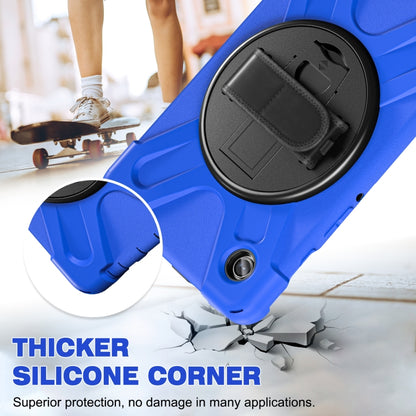 For Samsung Galaxy Tab A9+ / Tab 11+ Rotatable Kickstand Grip Heavy Duty Hard Rugged Tablet Case(Blue) by bashfashion