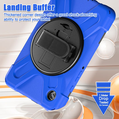 For Samsung Galaxy Tab A9+ / Tab 11+ Rotatable Kickstand Grip Heavy Duty Hard Rugged Tablet Case(Blue) by bashfashion