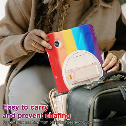 For Samsung Galaxy Tab A9+ / Tab 11+ Rotatable Kickstand Grip Heavy Duty Hard Rugged Tablet Case(Colorful Red) by bashfashion