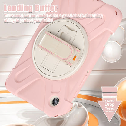 For Samsung Galaxy Tab A9+ / Tab 11+ Rotatable Kickstand Grip Heavy Duty Hard Rugged Tablet Case(Pink) by bashfashion