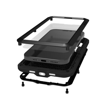 For iPhone 16 LOVE MEI Metal Shockproof Life Waterproof Dustproof Phone Case(Silver) by LOVE MEI