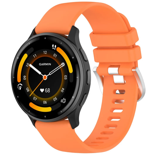 For Garmin Venu 4 45mm / Venu 3 Liquid Glossy Silver Buckle Silicone Watch Band(Orange) by bashfashion
