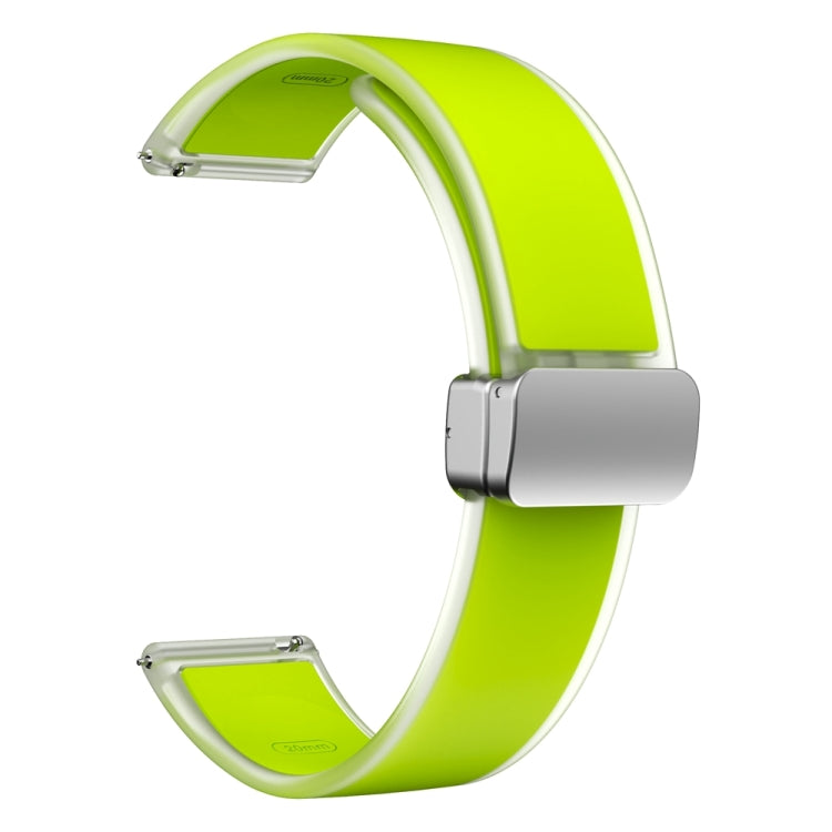 For Samsung Galaxy Watch6 / 5 / 4 Translucent Magnetic Silver Buckle Silicone Watch Band(Green) by bashfashion