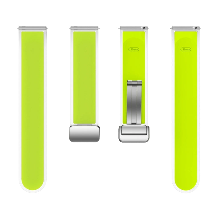 For Samsung Galaxy Watch6 / 5 / 4 Translucent Magnetic Silver Buckle Silicone Watch Band(Green) by bashfashion