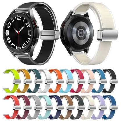 For Samsung Galaxy Watch6 / 5 / 4 Translucent Magnetic Silver Buckle Silicone Watch Band(Green) by bashfashion