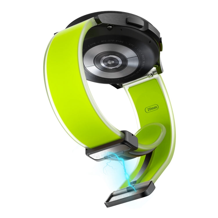 For Samsung Galaxy Watch6 / 5 / 4 Translucent Magnetic Black Buckle Silicone Watch Band(Green) by bashfashion