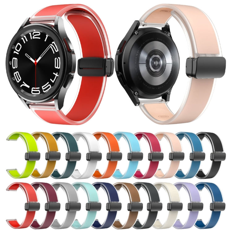 For Samsung Galaxy Watch6 / 5 / 4 Translucent Magnetic Black Buckle Silicone Watch Band(Green) by bashfashion