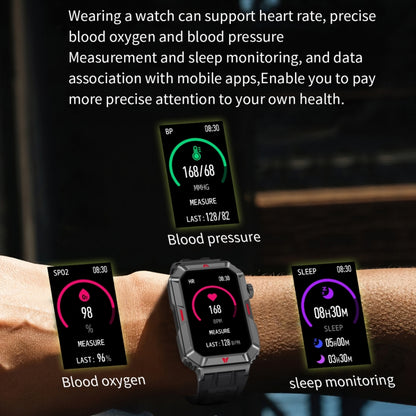 CF26 1.57inch BT5.2 Smart Bracelet Support Sleep Detection, Style:Silicone Strap(Camo Black) by bashfashion