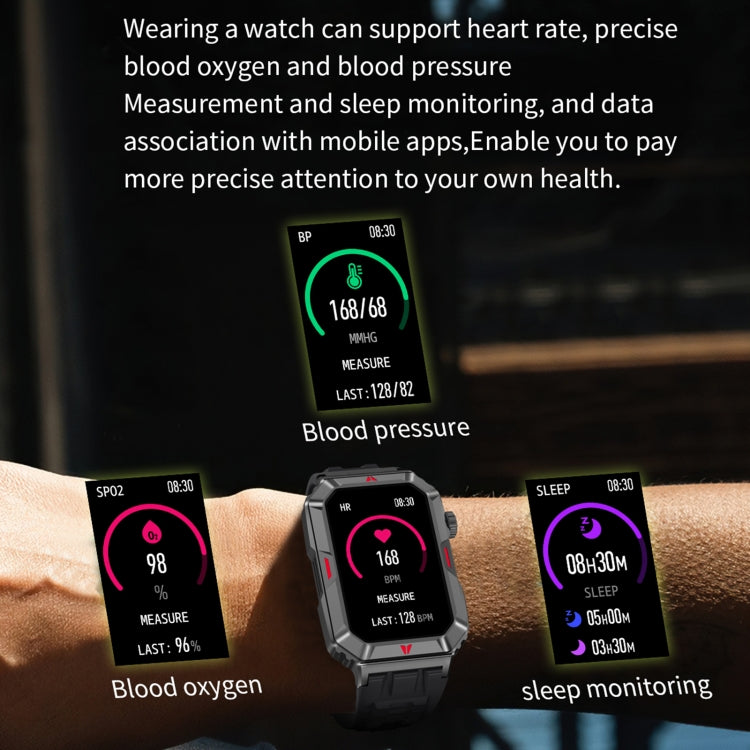 CF26 1.57inch BT5.2 Smart Bracelet Support Sleep Detection, Style:Silicone Strap(Black) by bashfashion