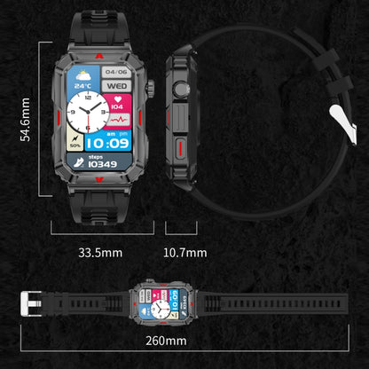 CF26 1.57inch BT5.2 Smart Bracelet Support Sleep Detection, Style:Silicone Strap(Camo Black) by bashfashion