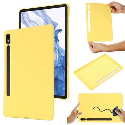 For Samsung Galaxy Tab S9 FE Pure Color Liquid Silicone Shockproof Tablet Case(Yellow) by bashfashion
