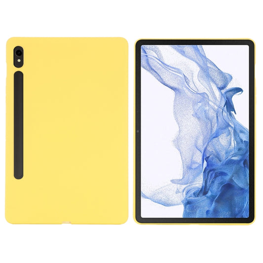 For Samsung Galaxy Tab S9 FE Pure Color Liquid Silicone Shockproof Tablet Case(Yellow) by bashfashion