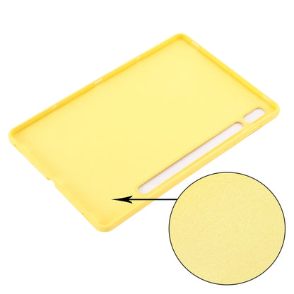 For Samsung Galaxy Tab S9 FE Pure Color Liquid Silicone Shockproof Tablet Case(Yellow) by bashfashion