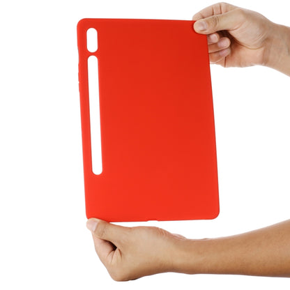 For Samsung Galaxy Tab S9 FE Pure Color Liquid Silicone Shockproof Tablet Case(Red) by bashfashion