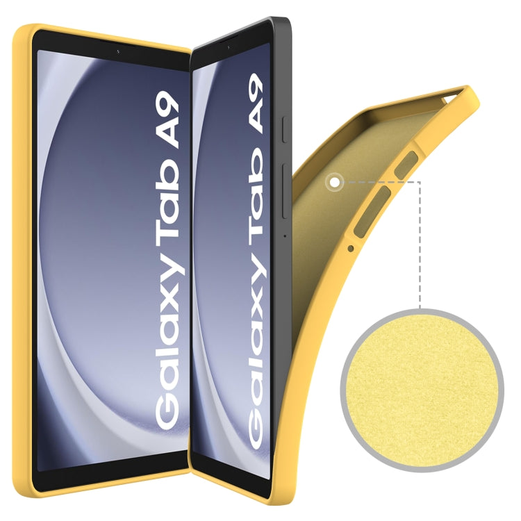 For Samsung Galaxy Tab A9 Pure Color Liquid Silicone Shockproof Tablet Case(Yellow) by bashfashion