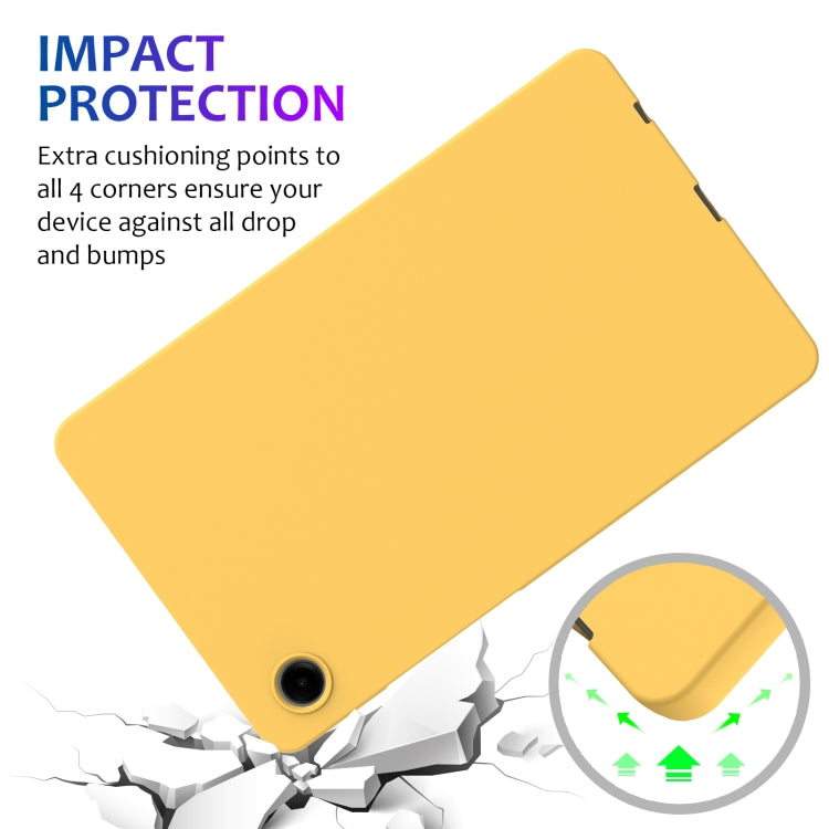 For Samsung Galaxy Tab A9 Pure Color Liquid Silicone Shockproof Tablet Case(Yellow) by bashfashion