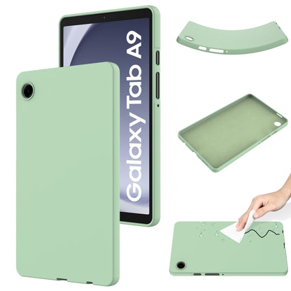 For Samsung Galaxy Tab A9 Pure Color Liquid Silicone Shockproof Tablet Case(Green) by bashfashion