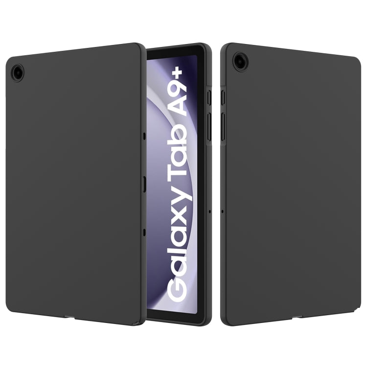 For Samsung Galaxy Tab A9+ Pure Color Liquid Silicone Shockproof Tablet Case(Black) by bashfashion