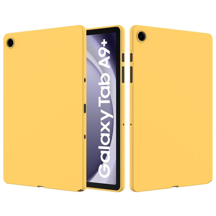 For Samsung Galaxy Tab A9+ Pure Color Liquid Silicone Shockproof Tablet Case(Yellow) by bashfashion