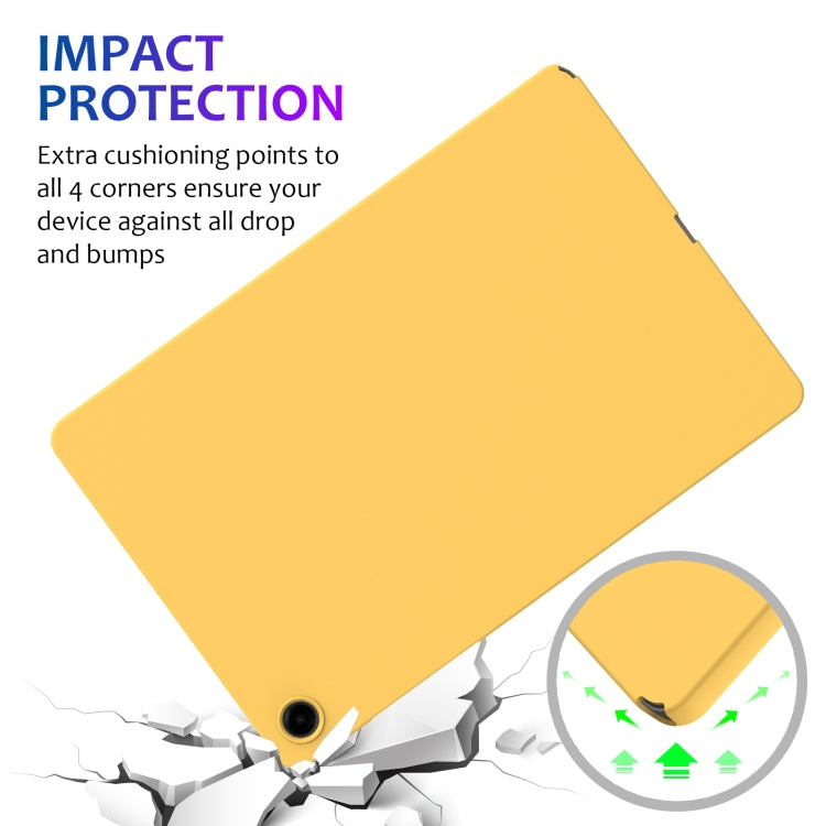 For Samsung Galaxy Tab A9+ Pure Color Liquid Silicone Shockproof Tablet Case(Yellow) by bashfashion