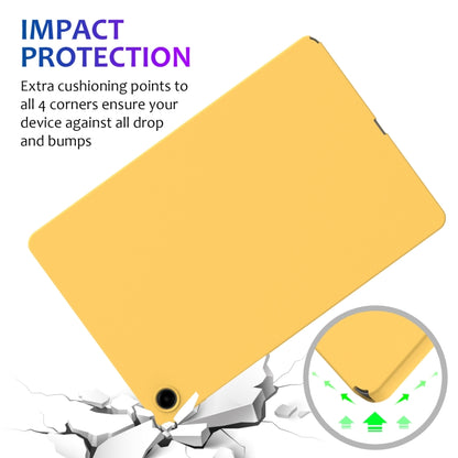 For Samsung Galaxy Tab A9+ Pure Color Liquid Silicone Shockproof Tablet Case(Yellow) by bashfashion