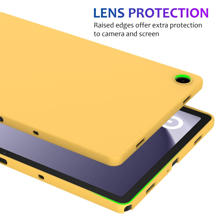 For Samsung Galaxy Tab A9+ Pure Color Liquid Silicone Shockproof Tablet Case(Yellow) by bashfashion