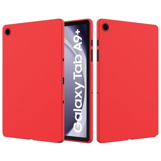 For Samsung Galaxy Tab A9+ Pure Color Liquid Silicone Shockproof Tablet Case(Red) by bashfashion