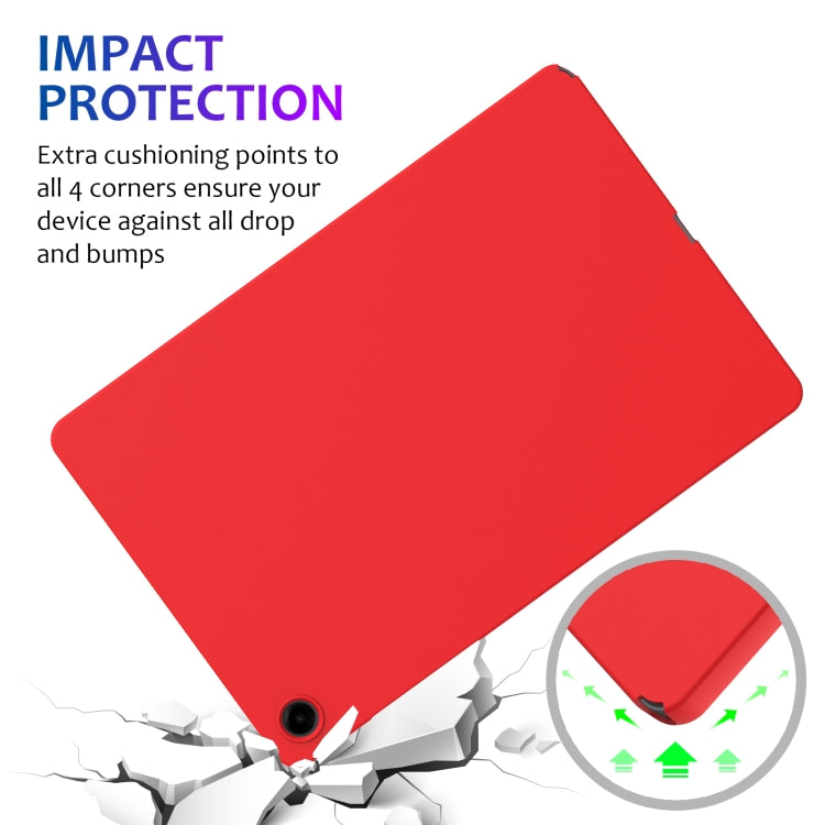 For Samsung Galaxy Tab A9+ Pure Color Liquid Silicone Shockproof Tablet Case(Red) by bashfashion
