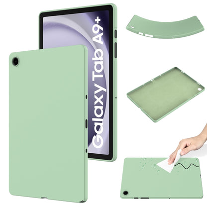 For Samsung Galaxy Tab A9+ Pure Color Liquid Silicone Shockproof Tablet Case(Green) by bashfashion