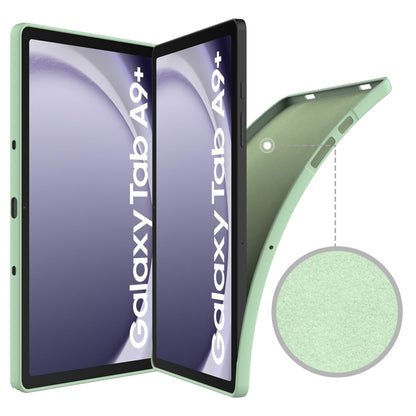 For Samsung Galaxy Tab A9+ Pure Color Liquid Silicone Shockproof Tablet Case(Green) by bashfashion
