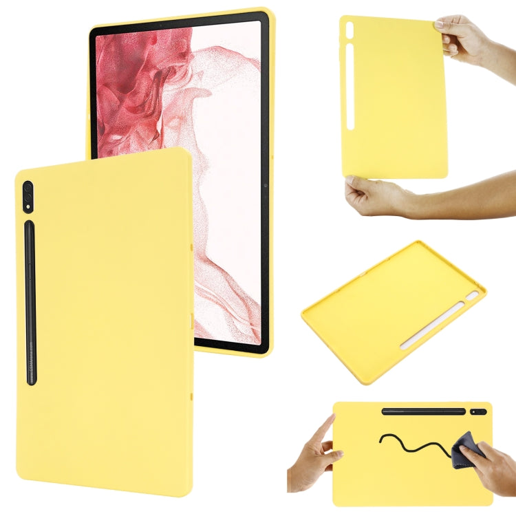 For Samsung Galaxy Tab S9 FE+ / S10+ Pure Color Liquid Silicone Shockproof Tablet Case(Yellow) by bashfashion