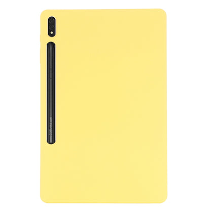 For Samsung Galaxy Tab S9 FE+ / S10+ Pure Color Liquid Silicone Shockproof Tablet Case(Yellow) by bashfashion