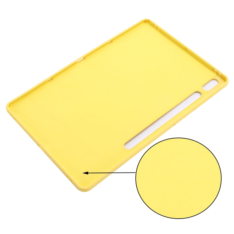 For Samsung Galaxy Tab S9 FE+ / S10+ Pure Color Liquid Silicone Shockproof Tablet Case(Yellow) by bashfashion
