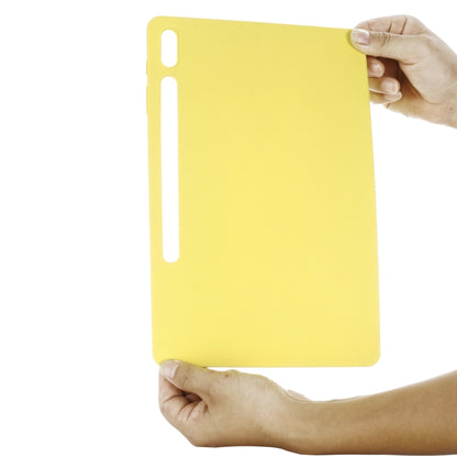 For Samsung Galaxy Tab S9 FE+ / S10+ Pure Color Liquid Silicone Shockproof Tablet Case(Yellow) by bashfashion