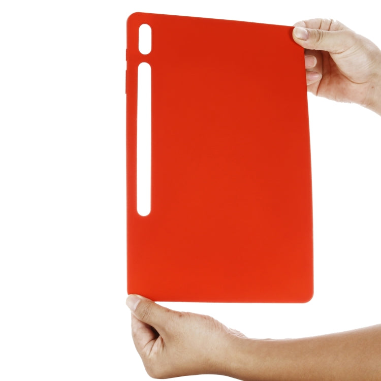 For Samsung Galaxy Tab S9 FE+ / S10+ Pure Color Liquid Silicone Shockproof Tablet Case(Red) by bashfashion