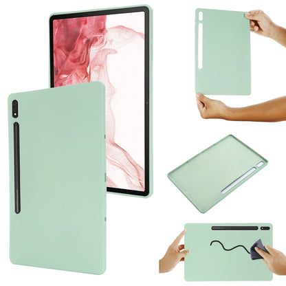 For Samsung Galaxy Tab S9 FE+ / S10+ Pure Color Liquid Silicone Shockproof Tablet Case(Green) by bashfashion