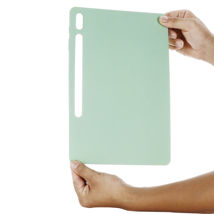 For Samsung Galaxy Tab S9 FE+ / S10+ Pure Color Liquid Silicone Shockproof Tablet Case(Green) by bashfashion