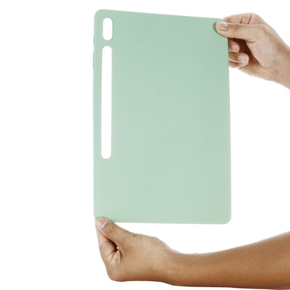For Samsung Galaxy Tab S9 FE+ / S10+ Pure Color Liquid Silicone Shockproof Tablet Case(Green) by bashfashion