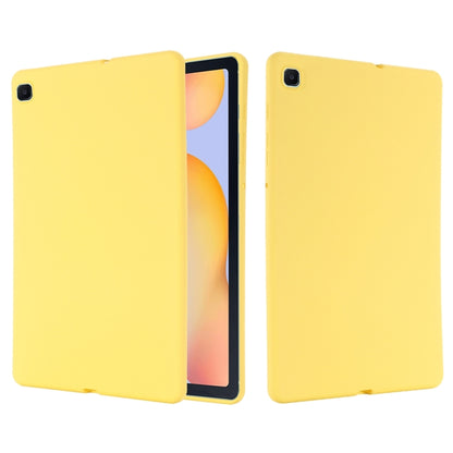 For Samsung Galaxy Tab S6 Lite 2024 Pure Color Liquid Silicone Shockproof Tablet Case(Yellow) by bashfashion