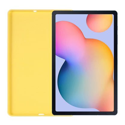 For Samsung Galaxy Tab S6 Lite 2024 Pure Color Liquid Silicone Shockproof Tablet Case(Yellow) by bashfashion