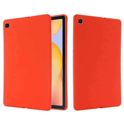 For Samsung Galaxy Tab S6 Lite 2024 Pure Color Liquid Silicone Shockproof Tablet Case(Red) by bashfashion