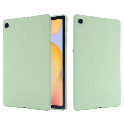 For Samsung Galaxy Tab S6 Lite 2024 Pure Color Liquid Silicone Shockproof Tablet Case(Green) by bashfashion
