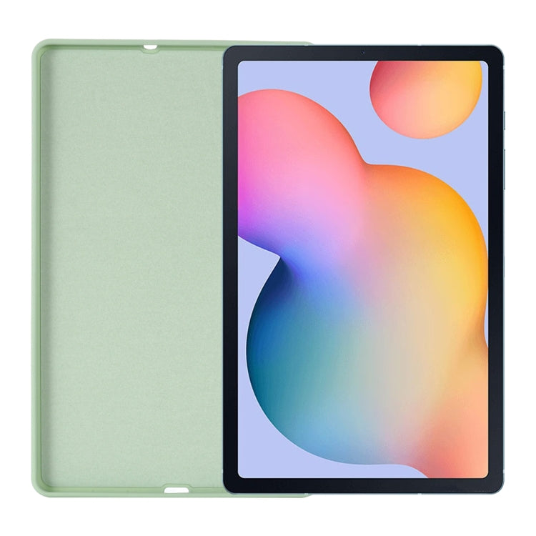 For Samsung Galaxy Tab S6 Lite 2024 Pure Color Liquid Silicone Shockproof Tablet Case(Green) by bashfashion