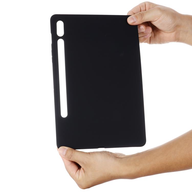 For Samsung Galaxy Tab S10 Lite 5G/S10/S10 FE Pure Color Liquid Silicone Shockproof Tablet Case(Black) by bashfashion