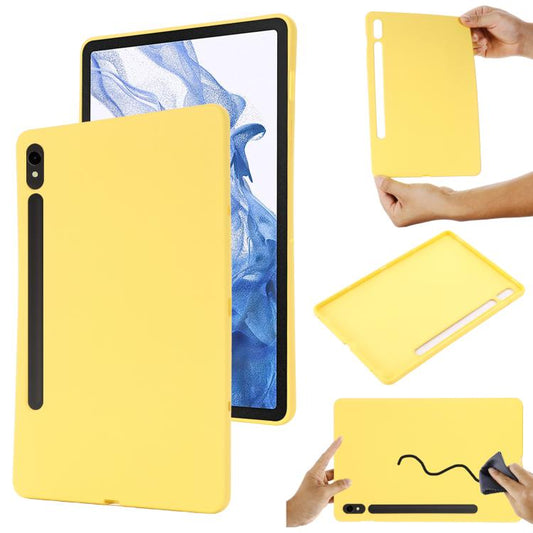 For Samsung Galaxy Tab S10 Lite 5G/S10/S10 FE Pure Color Liquid Silicone Shockproof Tablet Case(Yellow) by bashfashion