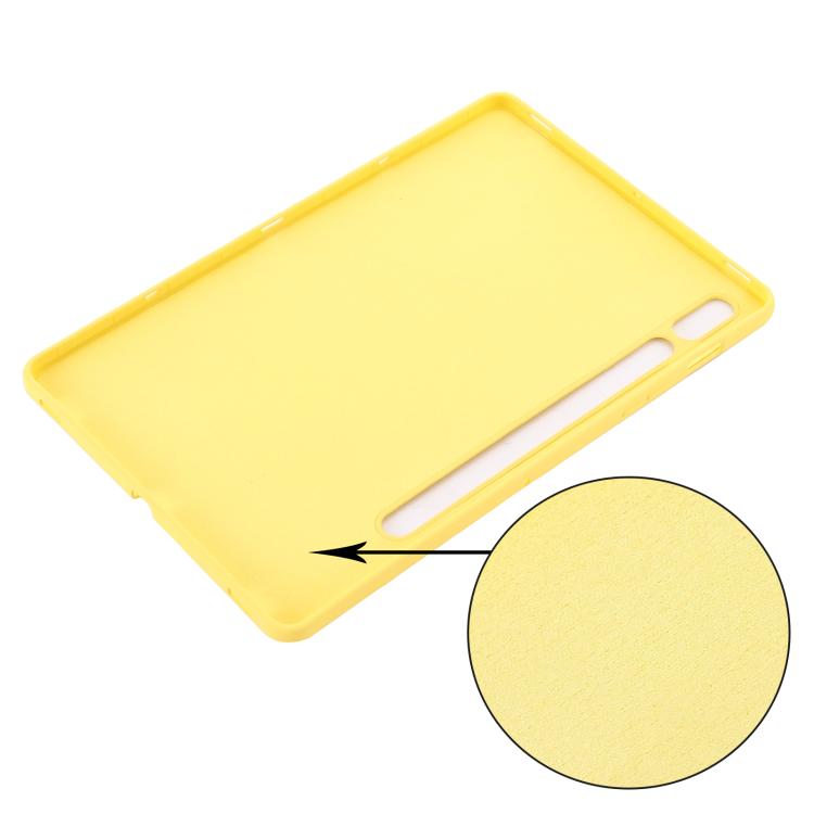 For Samsung Galaxy Tab S10 Lite 5G/S10/S10 FE Pure Color Liquid Silicone Shockproof Tablet Case(Yellow) by bashfashion