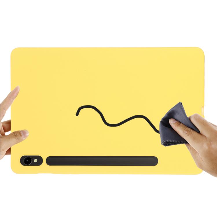 For Samsung Galaxy Tab S10 Lite 5G/S10/S10 FE Pure Color Liquid Silicone Shockproof Tablet Case(Yellow) by bashfashion
